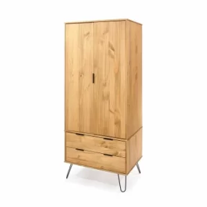 Image of Augusta 2 Door 2 Drawer Wardrobe, Pine