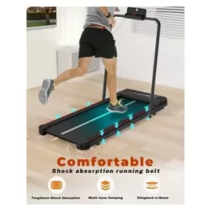 Image of Bigzzia - 2-in-1 Under Desk Walking Pad with Bluetooth&Remote Control (Black and Red) - Black and Red