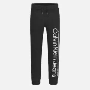 Image of Calvin Klein Boys' Inst. Lined Logo Sweatpants - Black - 8 Years