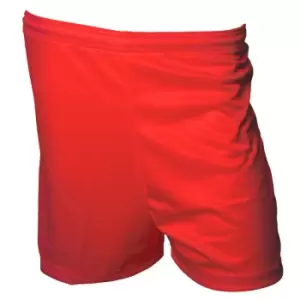 Image of Precision Childrens/Kids Micro-Stripe Football Shorts (S) (Red)