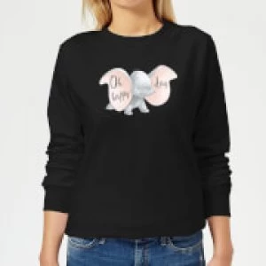 Image of Dumbo Happy Day Womens Sweatshirt - Black - S