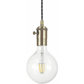 Image of Ideal Lux Lighting - Ideal Lux Doc - 1 Light Ceiling Pendant Burnished Finish, E27