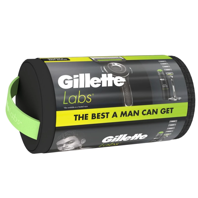 Image of Gillette Gillette Labs With Exfoliating Bar Razor Washbag Black male N/A