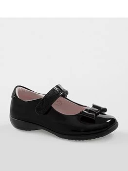 Image of Lelli Kelly Perrie Bow Trim Strap Fastening School Shoes - Black Patent, Size 11 Younger