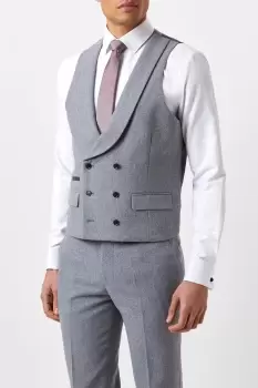 Image of Mens Slim Fit Grey Tweed Suit Waistcoat