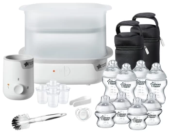 Image of Tommee Tippee Complete Feeding Set & Baby Bottle Steriliser