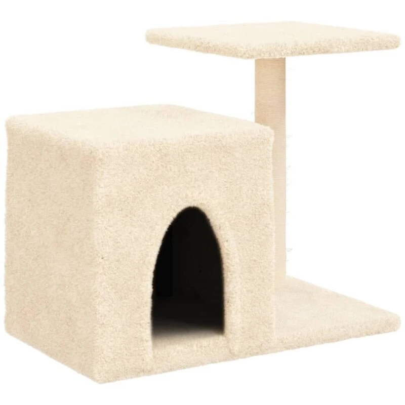 Image of vidaXL Cat Tree with Sisal Scratching Posts Cream 50.5 cm, Cream 172124