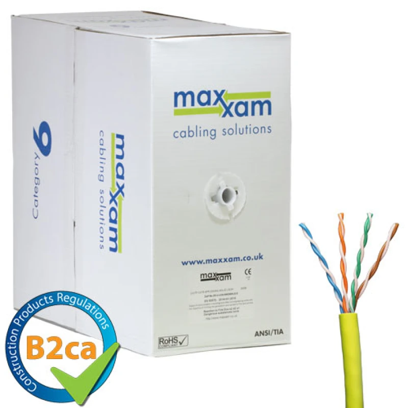 Image of Cablenet Cat6 Yellow U/UTP LSOH 24AWG Solid CPR B2ca Cable 305m Reel i