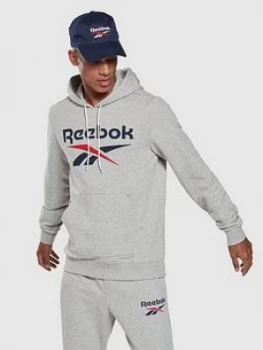 Image of Reebok Vector Hoody - Medium Grey Heather Size M Men