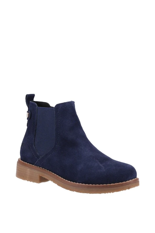 Image of Hush Puppies Womens 'Maddy Wide' Ankle Boots in Navy Size: 3 Navy Female 3
