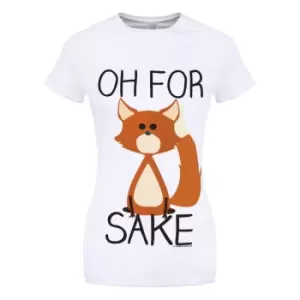 Image of Grindstore Womens/Ladies Oh For Fox Sake T-Shirt (L) (White)