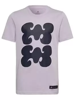 Image of adidas Kids Girls Marimekko T-Shirt Ss, Light Purple, Size 7-8 Years, Women