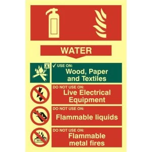 Image of ASEC Fire Extinguisher 200mm x 300mm PVC Self Adhesive Photo luminescent Sign