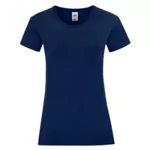 Image of Fruit Of The Loom Womens/Ladies Iconic T-Shirt (M) (Navy)
