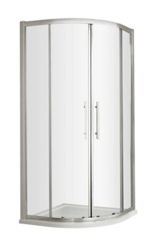 Image of Hudson Reed Apex Quadrant Shower Enclosure, Durable Glass Sliding Doors With Minimalist T-Bar Handles Enclosure In Chrome, 800mm