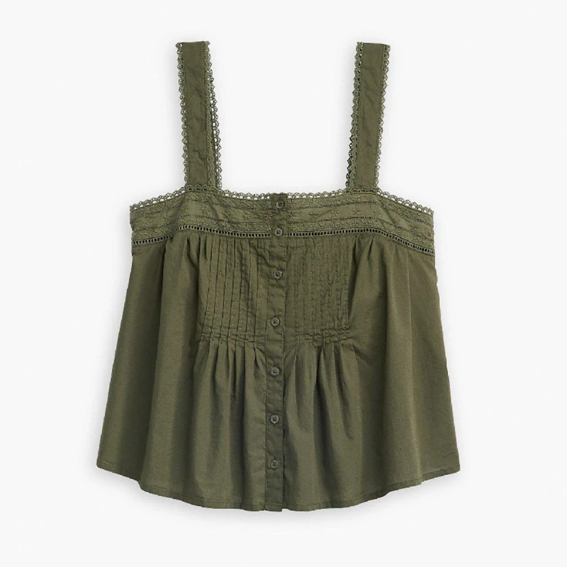 Image of Levis Womens Cici Tank Woven Cami Vest Deep Depths female 8 (XS)