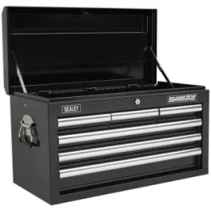 Image of 660 x 315 x 375mm BLACK 6 Drawer Topchest Tool Chest Lockable Storage Cabinet
