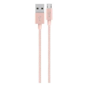 Image of Belkin F2CU021BT04-C00 1.2M Charge and Sync USB to Micro USB Cable in Rose Gold