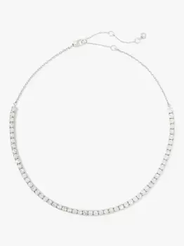 Image of Kate Spade Shimmy Tennis Necklace, Clear/Silver, One Size
