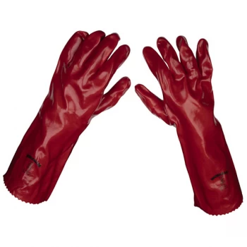 Image of Worksafe 9114 Red PVC Gauntlets 450mm - Pair