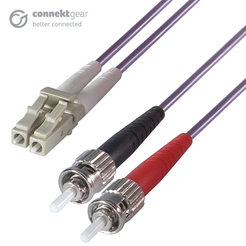 Image of connektgear 3m Duplex Fibre Optic Multi-Mode Cable OM4 50/125 Micron L