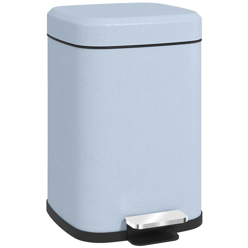 Image of HOMCOM 12L Kitchen Pedal Bin - Metal Rubbish Bin with Soft-close Lid - Light Blue TJ Hughes Black 5056725569716