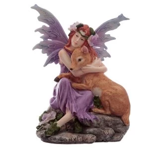 Image of Amethyst Flower Fairy with Fawn