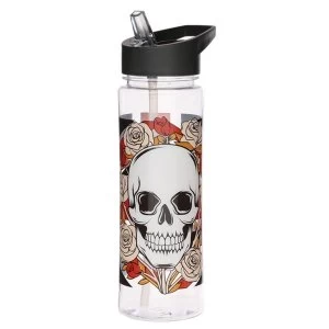 Image of Reusable 550ml Plastic Water Bottle - Union Jack Skulls and Roses