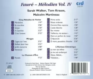 Image of Gabriel Faure - Faure: Melodies - Volume 4 CD Album - Used