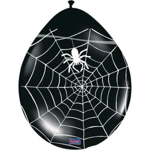 Image of Spiderweb Balloons Black (Pack Of 8)
