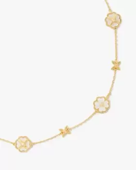 Image of Kate Spade Heritage Bloom Scatter Necklace, Cream/Gold, One Size