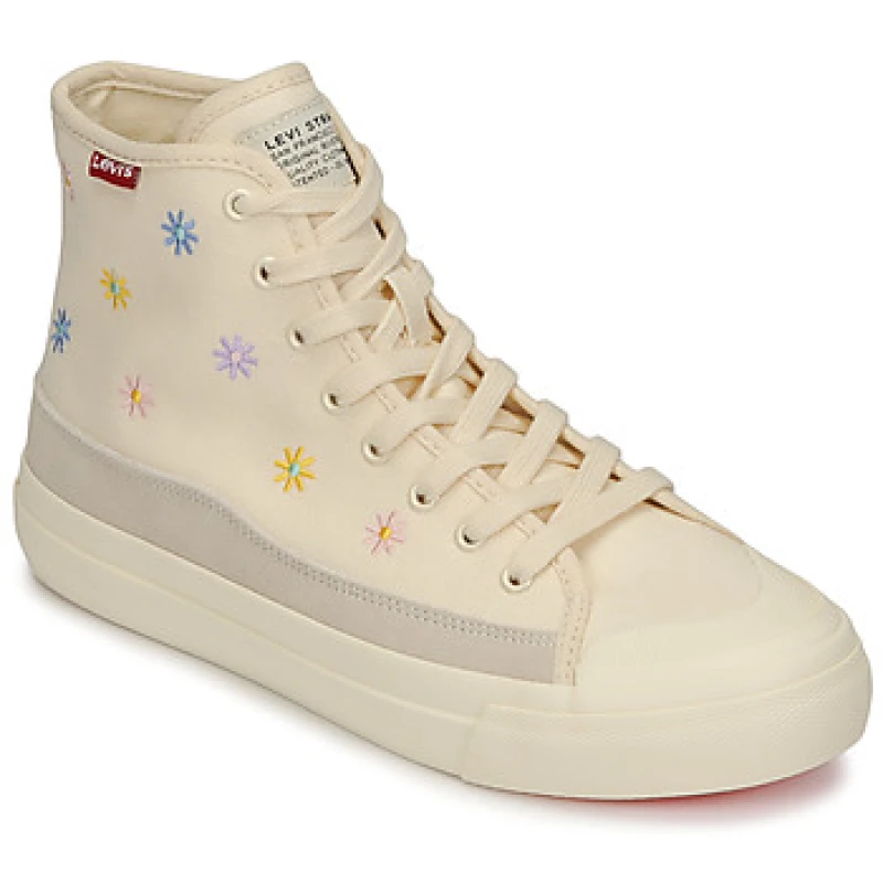 Image of Levis SQUARE HIGH S womens Shoes (High-top Trainers) in Beige