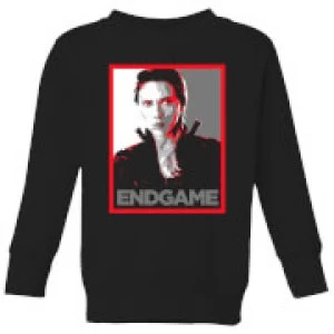 Image of Avengers Endgame Black Widow Poster Kids Sweatshirt - Black - 3-4 Years