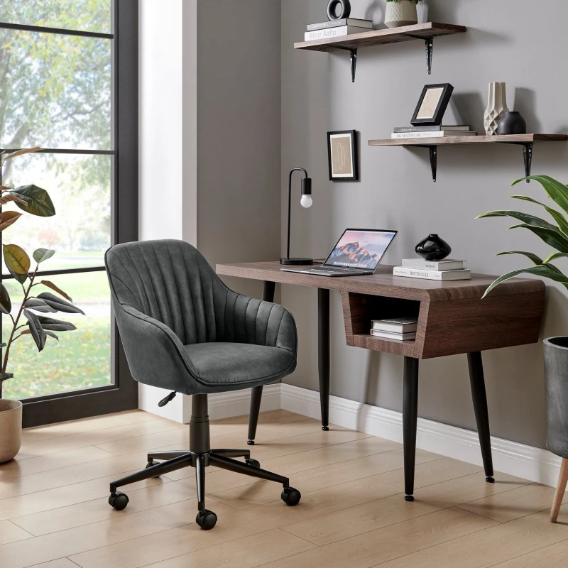 Image of FurnitureboxUK FurnitureboxUK Booker Faux Leather Office Chair in Black One Size Unisex 5056657198718