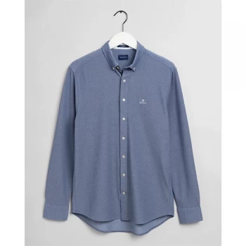 Image of Gant Regular Pique Shirt - Navy 423
