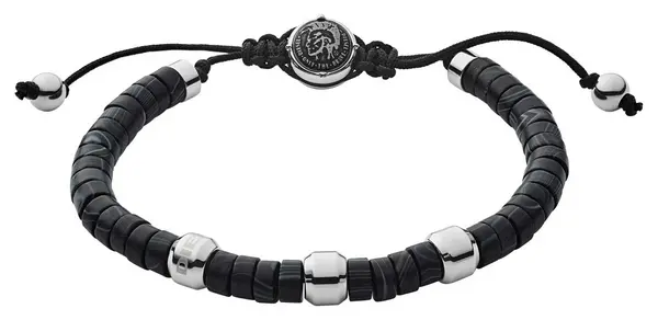 Image of Diesel DX1121040 STACKABLES BEADS Black String Closure Jewellery