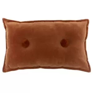 Image of Bobble Velvet Cushion Brick Red