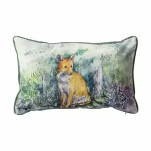 Image of Crossland Grove Forest Fox Watercolour Cushion 300x500mm