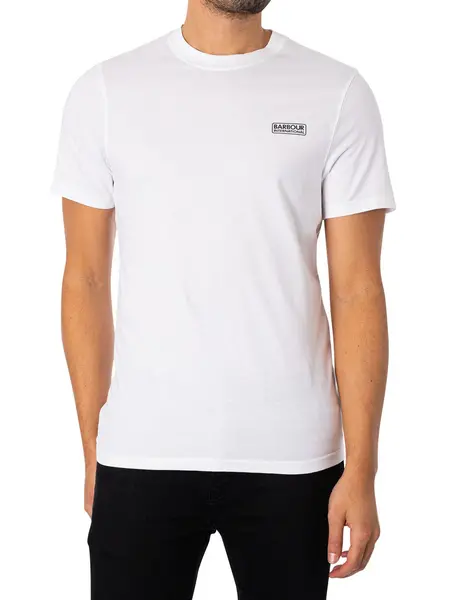 Image of Barbour International Small Logo Slim T-Shirt White/Black S