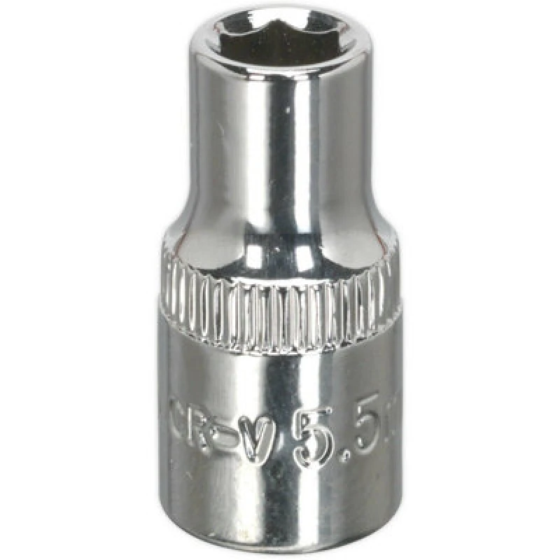 Image of Loops 5.5mm Forged Steel Drive Socket - 1/4" Square Drive - Polished Chrome Vanadium Metallics