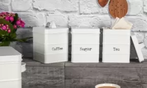Image of Vintage-Effect Kitchen Sets and Canisters, Three Piece Set- Tea Coffee and Sugar, Harbour Housewares
