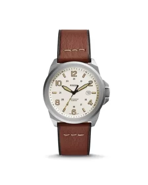 Image of Fossil Men Bronson Three-Hand Date Medium Brown Eco Leather Watch