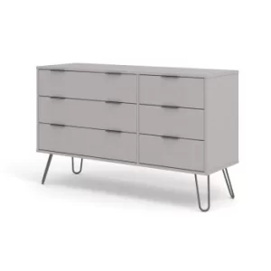 Image of Augusta Grey 3+3 drawer wide chest of drawers