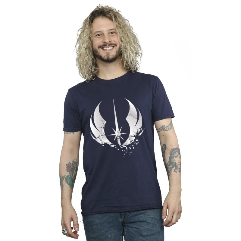 Image of Star Wars Star Wars Men Obi-Wan Kenobi Order Fractured T-Shirt in Navy Size: Small Navy S Male 5059934439498