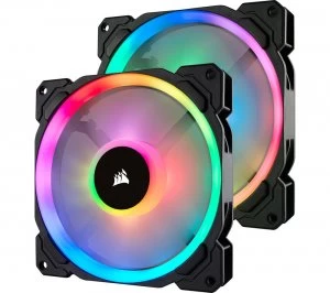 Image of CORSAIR LL140 140 mm Case Fan with Lighting Node PRO - RGB LED, Twin Pack