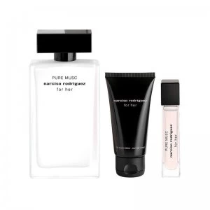 Image of Narciso Rodriguez For Her Pure Musc Gift Set 100ml Eau de Toilette + 50ml Body Lotion + 10ml Eau de Toilette