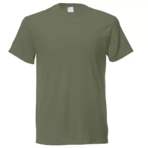 Image of Mens Short Sleeve Casual T-Shirt (Large) (Olive Green)