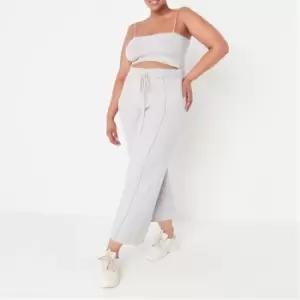 Image of Missguided Crop Top Wide Leg Trouser Co Ord - Grey