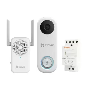Image of EZVIZ DB1C Smart Video Doorbell with Chime & Transformer Kit