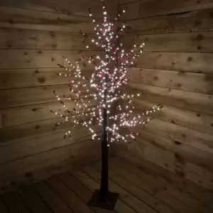 Image of 150cm 5ft Christmas Lit Black Twig Berry Tree 500 Warm White LED